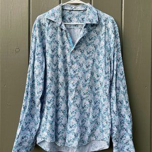 Bugatchi Men's Flowered / Plaid Long-Sleeve Shirt